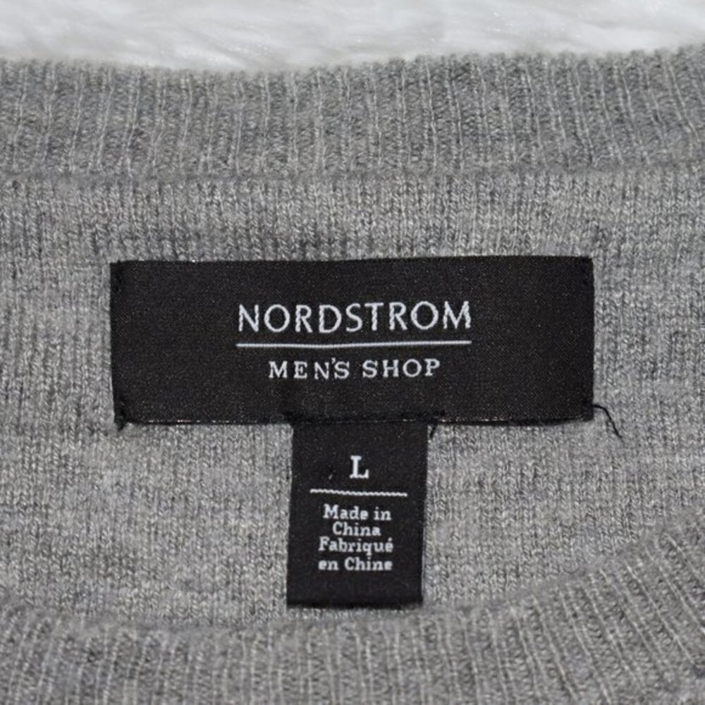 Nordstrom Men's Shop Crew Neck Sweater Size L Color Grey Gently Used Condition - Picture 4 of 5